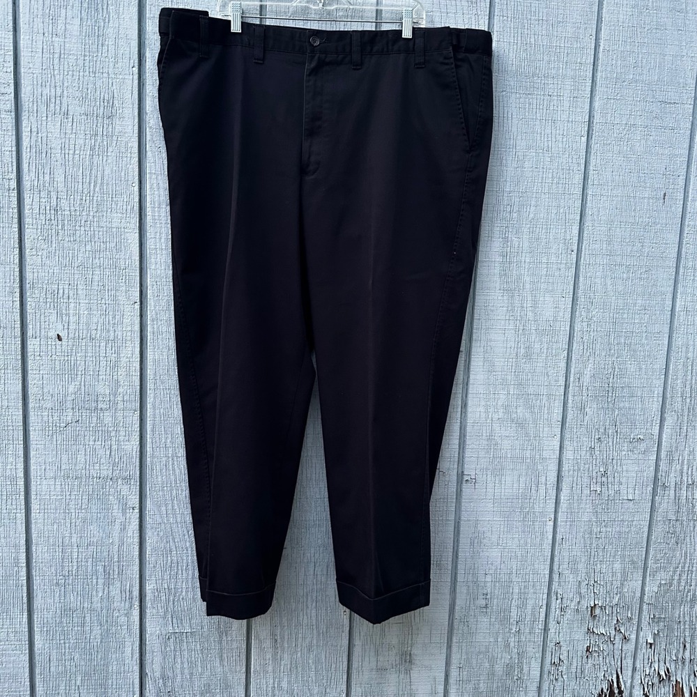 Eddie Bauer Relaxed Fit Black Wrinkle Stain Resistant Pants Trousers Men's 44